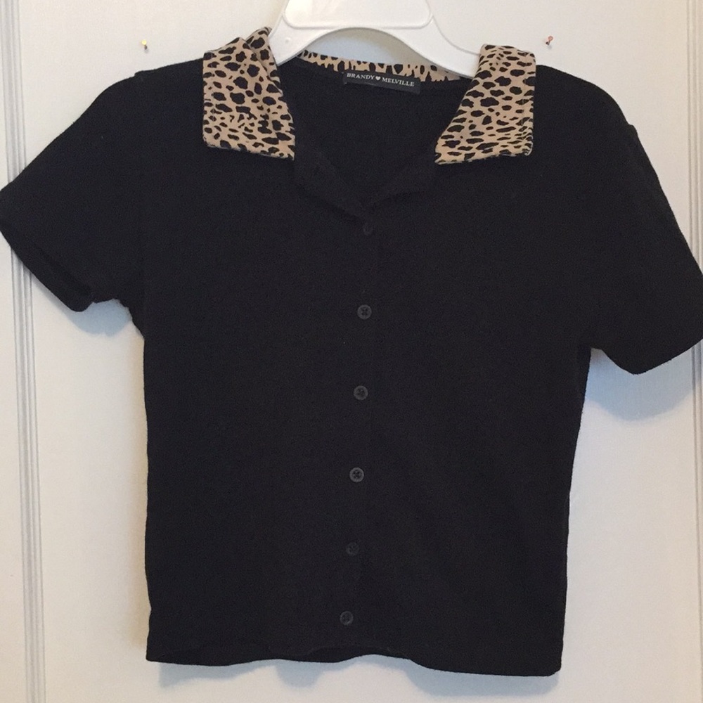 🐆brandy Melville cheetah print collar shirt🐆